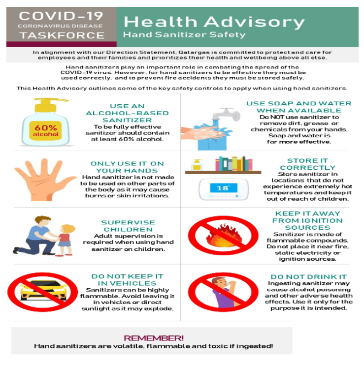COVID-19 Health Advisory: Hand Sanitizer Safety