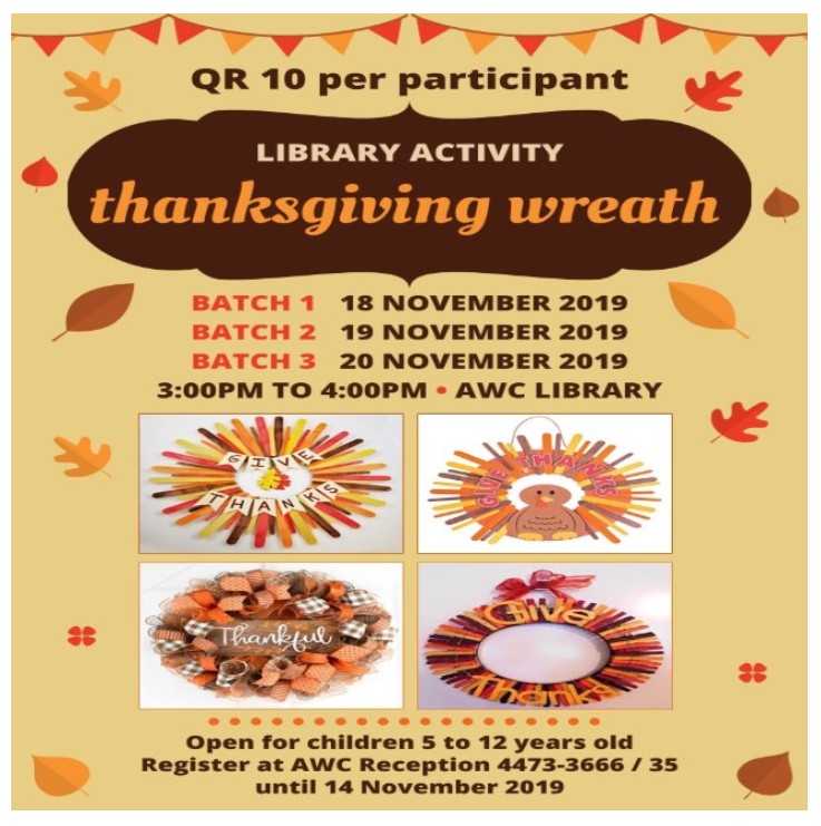 Library Activity: Thanksgiving Wreath