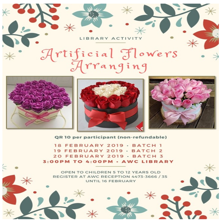 Library Activity: Artificial Flowers Arranging