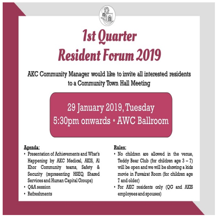 1st Quarter Resident Forum 2019