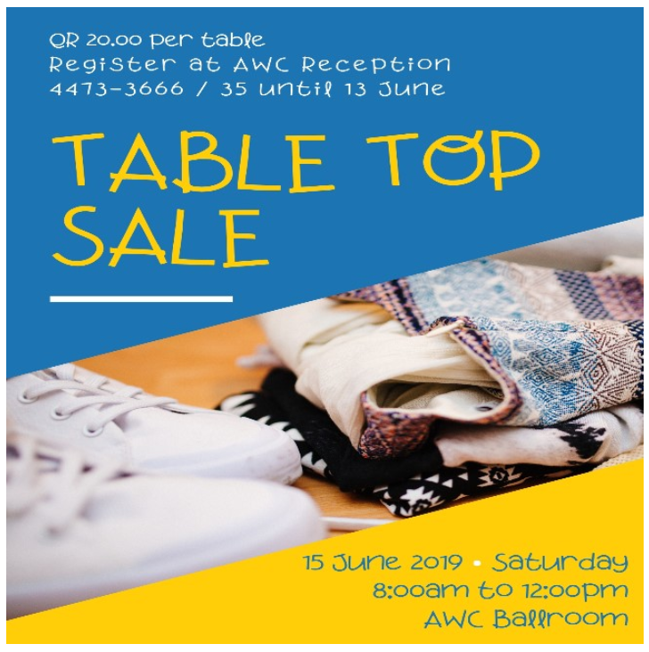 Table Top Sale - June 2019