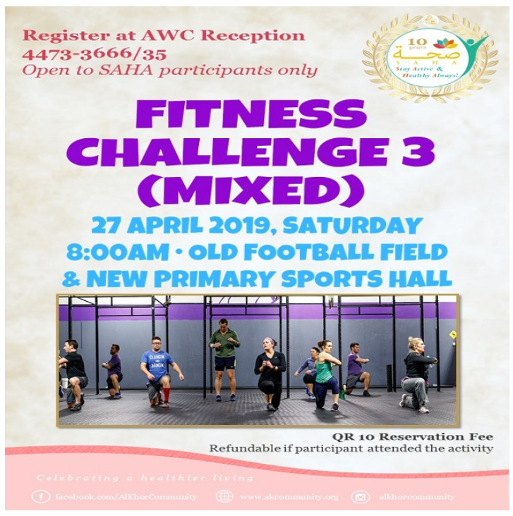 SAHA 2019: Fitness Challenge 3 (Mixed)