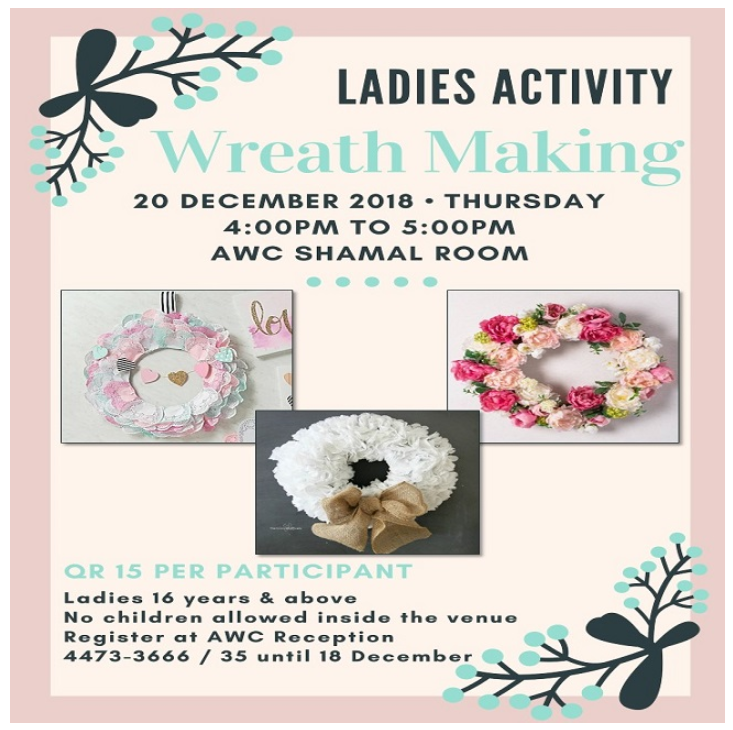 Ladies Activity: Wreath Making