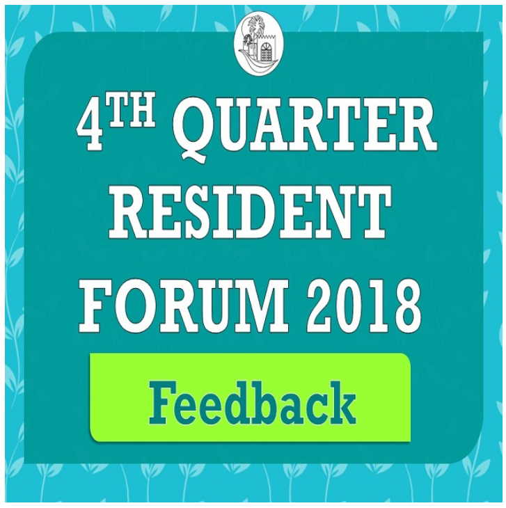 Q4 2018 Resident Forum Feedback