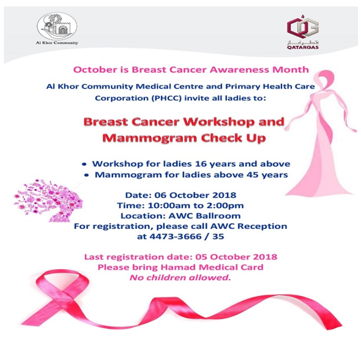 Breast Cancer Workshop & Mammogram Check Up - October 2018