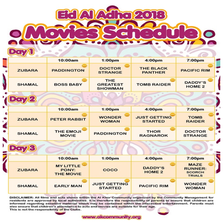 Eid al Adha 2018: Eid Movies Schedule
