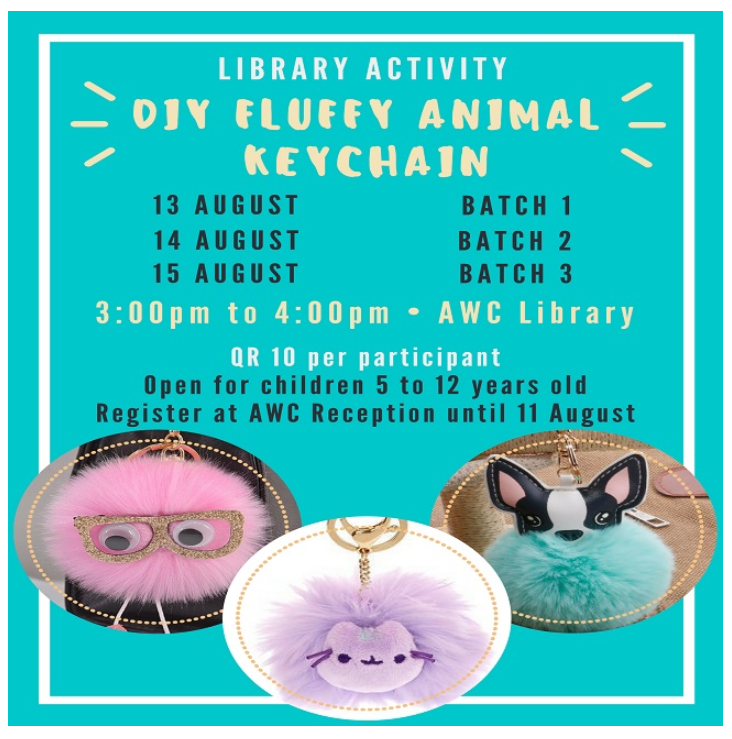 Library Activity: DIY Fluffy Animal Keychain