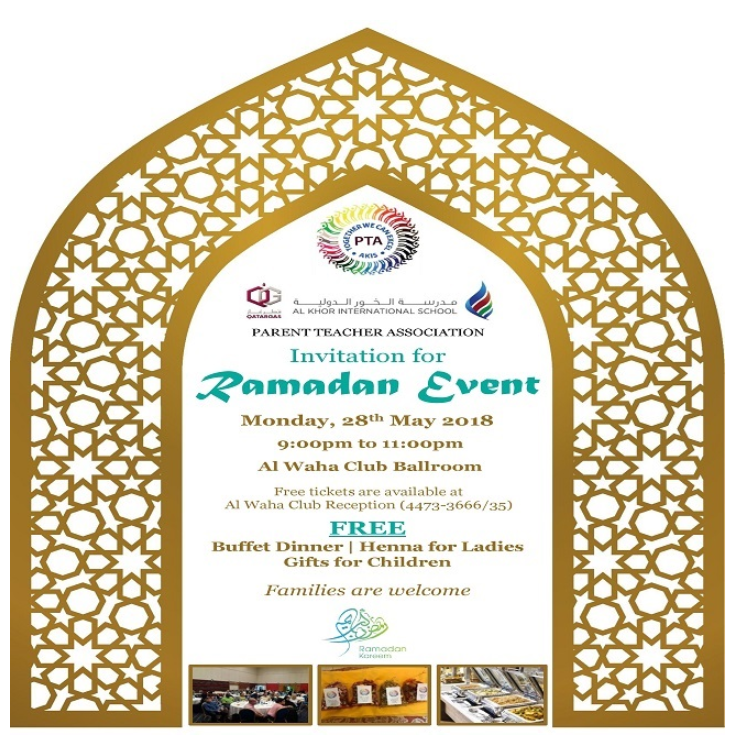 AKIS PTA Invitation for Ramadan Event