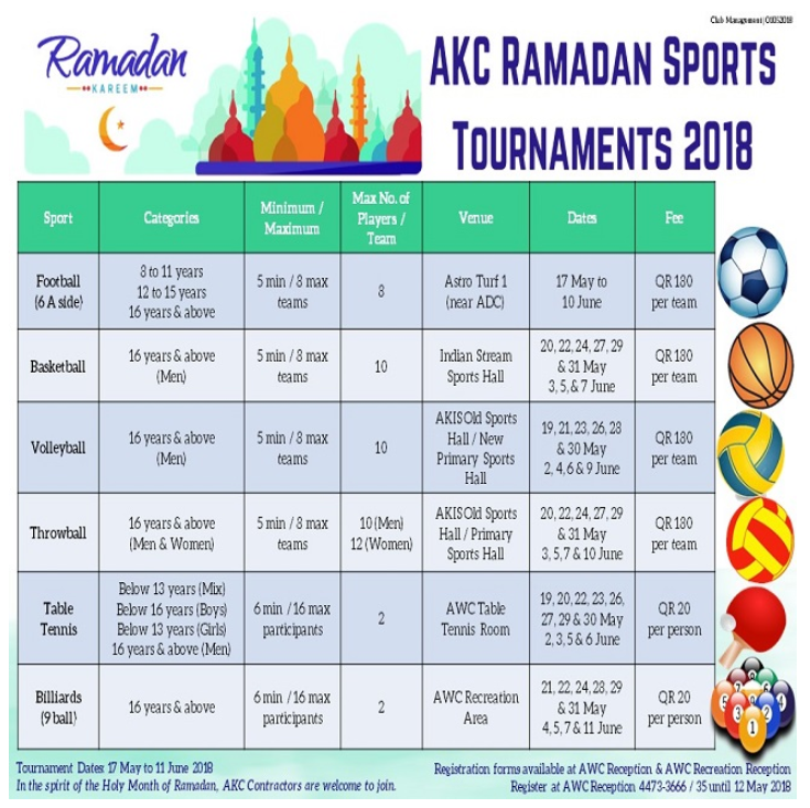 AKC Ramadan Sports Tournaments 2018