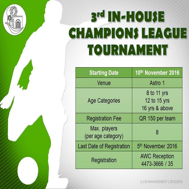 3rd In-House Champions League Tournament