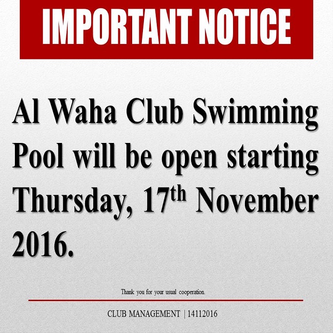 AWC Pool Opening - November 2016