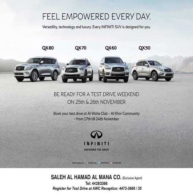 Infiniti SUV Range Test Drive Weekend