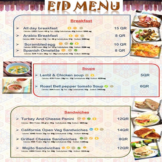 Eid Al Adha Menu for La Veranda Restaurant