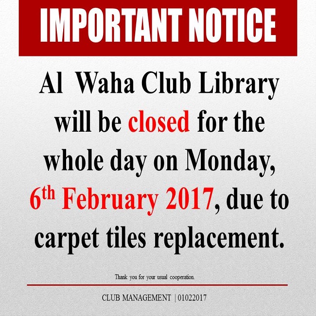 Important Notice: Library Closure
