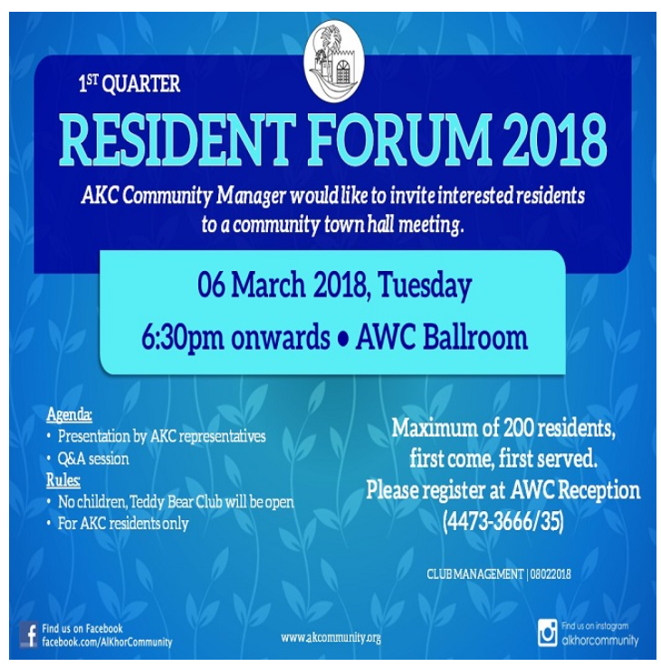 1st Quarter Resident Forum 2018