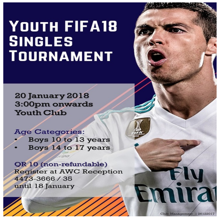 Youth FIFA18 Singles Tournament