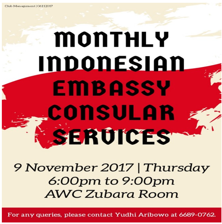Monthly Indonesian Embassy Consular Services