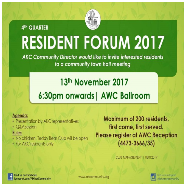 4th Quarter Resident Forum 2017