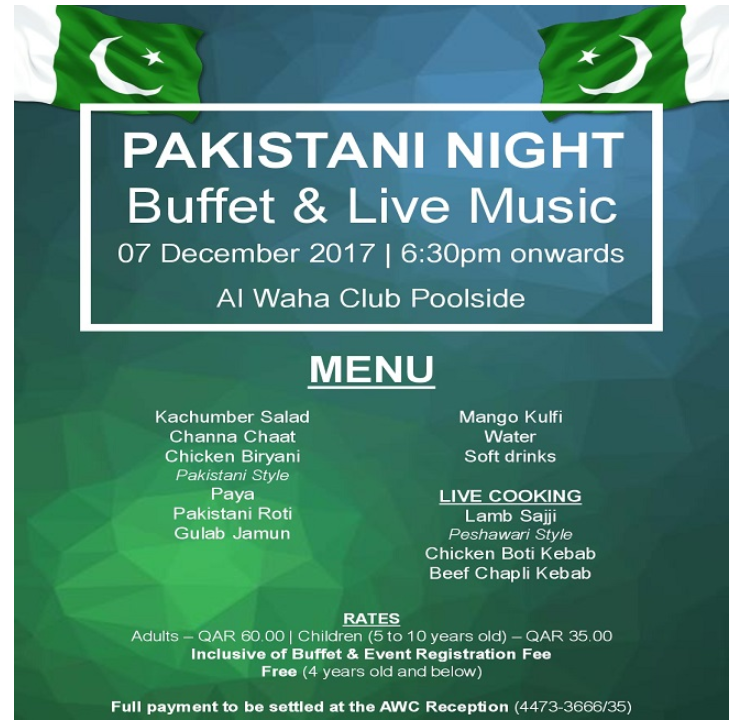 Pakistani Night: Buffet & Live Music